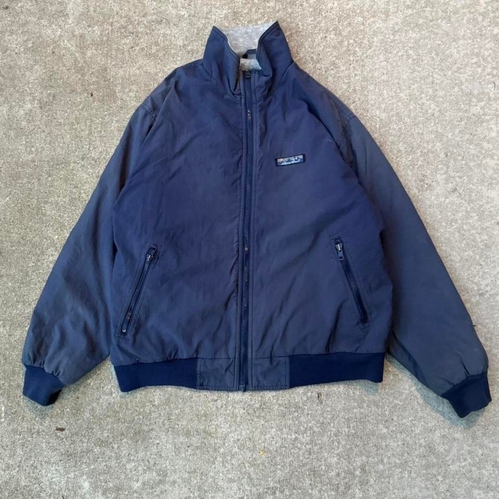 Vintage 90s Fleece Lined Faded Hard Shell Full Zip Bomber Jacket Outdoor Hiking